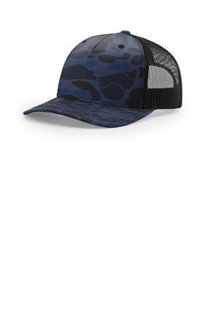 Richardson Printed Five-Panel Trucker 112PFP — Admiral Duck Camo/ Black