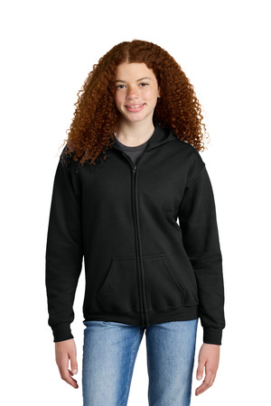 Gildan ® Youth Heavy Blend ™ Full-Zip Hooded Sweatshirt. 18600B — Black