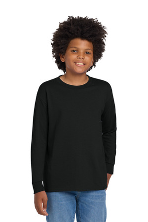 Gildan ® Youth Heavy Cotton ™ 100% Cotton Long Sleeve T-Shirt. 5400B — Black