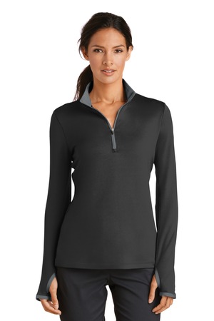 Nike Women's Dri-FIT Stretch 1/2-Zip Cover-Up. 779796 — Black/ Dark Grey