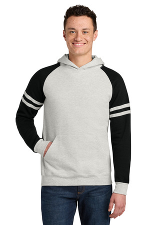 Jerzees ® Unisex NuBlend ® Varsity Colorblock Hooded Sweatshirt 97C — Oatmeal Heather/ Black Ink