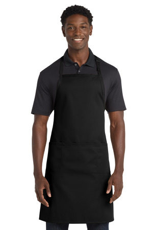 Port Authority ® Easy Care Extra Long Bib Apron with Stain Release. A700 — Black