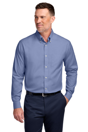 Brooks Brothers ® Wrinkle-Free Stretch Pinpoint Shirt BB18000 — Cobalt Blue
