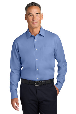 Brooks Brothers ® Wrinkle-Free Stretch Pinpoint Spread Collar Shirt BB18012 — Cobalt Blue
