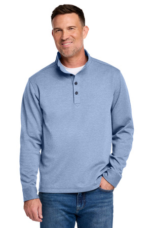 Brooks Brothers ® Mid-Layer Stretch 1/2-Button BB18202 — Aegean Blue Heather
