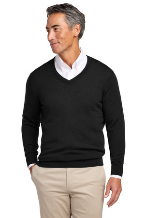 Brooks Brothers ® Washable Merino V-Neck Sweater BB18410 — Deep Black