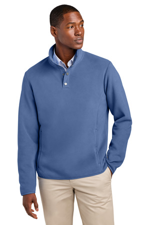 Brooks Brothers ® Fleece 1/4-Snap Neck BB18612 — Charter Blue