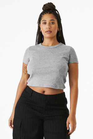 BELLA+CANVAS ® Women's Micro Rib Baby Tee BC1010 — Athletic Heather