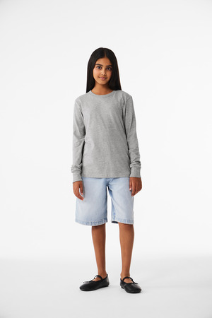 BELLA+CANVAS ® Youth Heather CVC Long Sleeve Tee BC3501YCVC — Athletic Heather