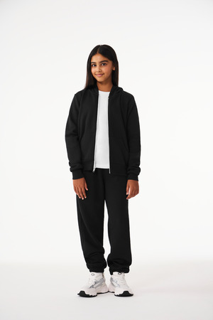 BELLA+CANVAS ® Youth Sponge Fleece Full-Zip Hooded Sweatshirt BC3739Y — Black