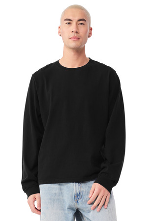 BELLA+CANVAS ® Unisex Heavyweight Garment-Dyed Long Sleeve Tee BC4851GD — Black