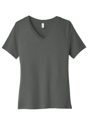 BELLA+CANVAS ® Women's Relaxed Jersey Short Sleeve V-Neck Tee. BC6405 — Asphalt