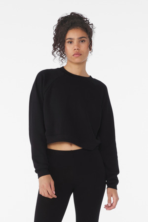 BELLA+CANVAS ® Women's Raglan Pullover Sponge Fleece BC7505 — Black