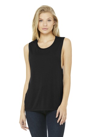 BELLA+CANVAS ® Women's Flowy Scoop Muscle Tank. BC8803 — Black