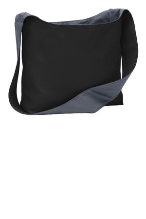 Port Authority ® Cotton Canvas Sling Bag. BG405 — Black/ Charcoal