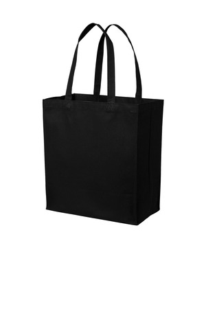 Port Authority ® Cotton Canvas Over-the-Shoulder Tote BG426 — Deep Black