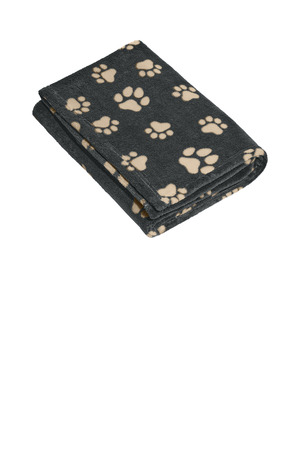 Port Authority ® Small Ultra Plush Blanket BP33 — Graphite/ Biscuit Paws