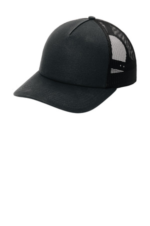 Port Authority ® Low-Profile Snapback 5-Panel Trucker Cap C405LP — Black/ Black