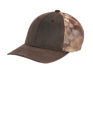Port Authority ® Pigment Print Camouflage Mesh Back Cap C891 — Kryptek Highlander/ Brown