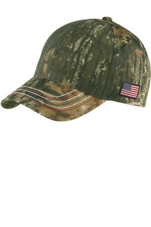 Port Authority ® Americana Contrast Stitch Camouflage Cap. C909 — Mossy Oak New Break-Up