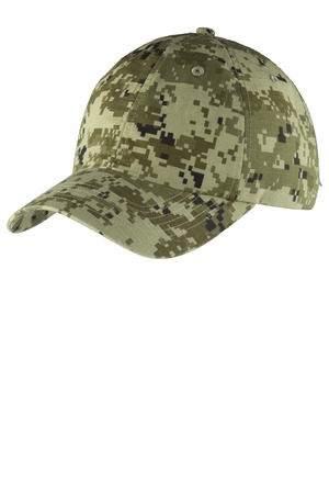 Port Authority ® Digital Ripstop Camouflage Cap. C925 — Green Camo