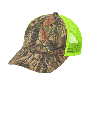 Port Authority ® Structured Camouflage Mesh Back Cap. C930 — Mossy Oak Break-Up Country/ Neon Yellow