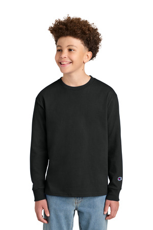 Champion ® Youth Jersey Long Sleeve Tee CH1751 — Black