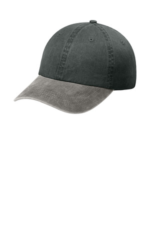 Port Authority ® Two-Tone Pigment-Dyed Cap. CP83 — Black/ Pebble