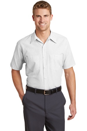 Red Kap ® Short Sleeve Striped Industrial Work Shirt. CS20