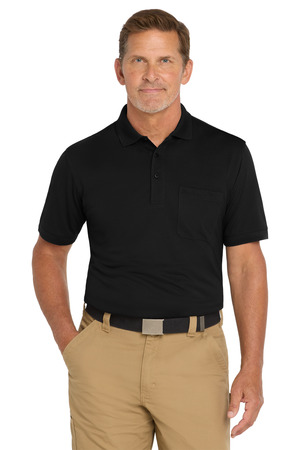 CornerStone ® Industrial Snag-Proof Pique Pocket Polo. CS4020P — Black