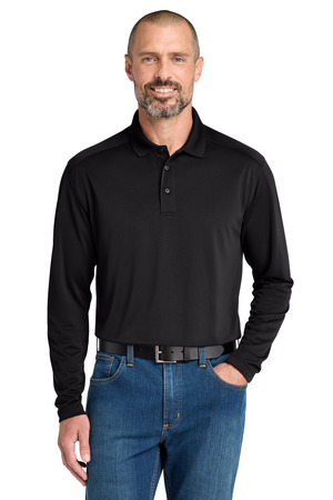 CornerStone ® Select Lightweight Snag-Proof Long Sleeve Polo CS418LS — Black
