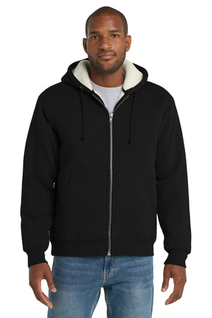 CornerStone ® Heavyweight Sherpa-Lined Hooded Fleece Jacket. CS625 — Black