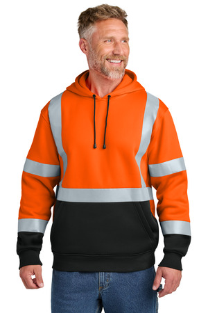 CornerStone ® ANSI 107 Class 3 Heavy-Duty Fleece Pullover Hoodie CSF301 — Safety Orange