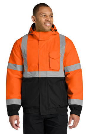 CornerStone ® ANSI 107 Class 3 Economy Waterproof Insulated Bomber Jacket CSJ500 — Safety Orange