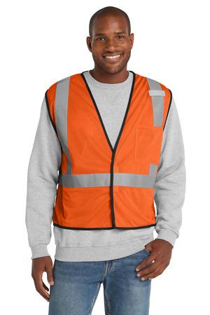 CornerStone ® ANSI 107 Class 2 Economy Mesh One-Pocket Vest. CSV100 — Safety Orange