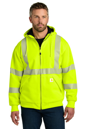 Carhartt ® ANSI 107 Class 3 Lined Full-Zip Sweatshirt CT104988 — Brite Lime