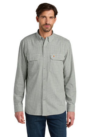 Carhartt ® Rugged Flex ® Plaid Long Sleeve Shirt CT107109 — Check Steel Malt