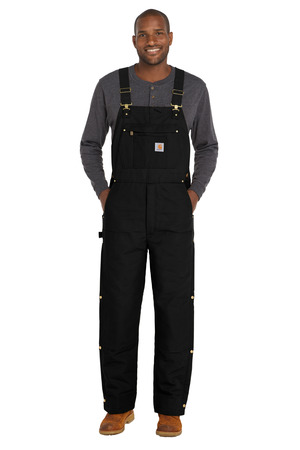 Carhartt ® Short Firm Duck Insulated Bib Overalls CTS106672 — Black