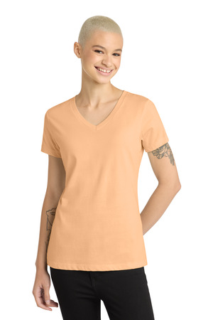 District ® - Women's Perfect Weight ® V-Neck Tee. DM1170L — Apricot