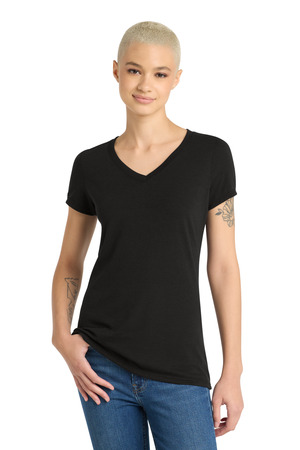 District ® Women's Perfect Tri ® V-Neck Tee. DM1350L — Black