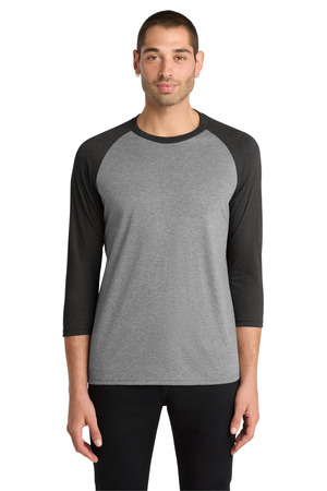 District ® Perfect Tri ® 3/4-Sleeve Raglan. DM136 — Black Frost/ Grey Frost