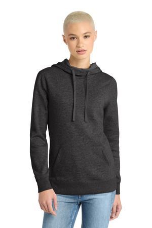 District ® Women's Lightweight Fleece Hoodie. DM493 — Heathered Black