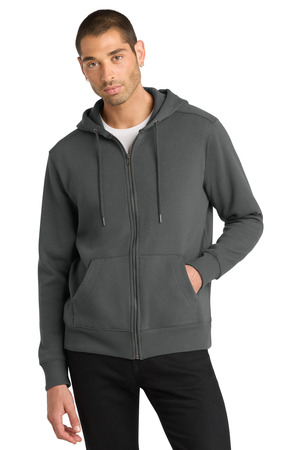 District ® Perfect Weight ® Fleece Full-Zip Hoodie DT1103 — Charcoal