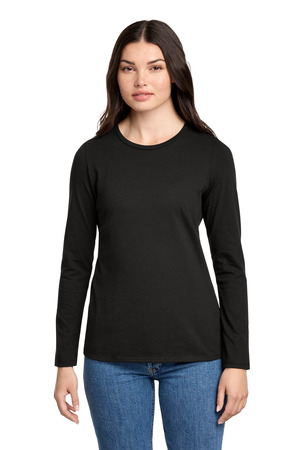 District ® Women's Perfect Blend ® CVC Long Sleeve Tee DT110 — Black
