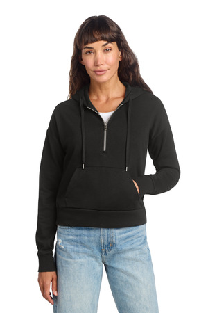 District ® Women's Perfect Tri ® Fleece 1/2-Zip Pullover DT1311 — Black