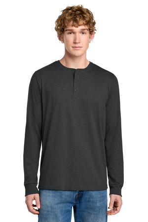 District ® Perfect Tri ® Long Sleeve Henley DT145 — Black Frost