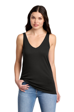 District ® Women's Perfect Blend ® CVC V-Neck Tank DT154 — Black