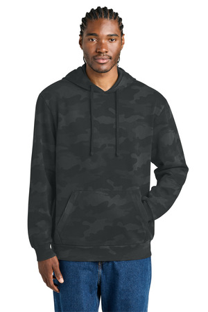 District Wash ™ Camo Fleece Hoodie DT2200C — Black