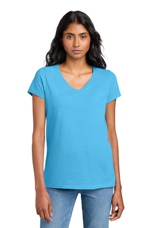 District ® Women's The Concert Tee ® V-Neck DT5002 — Aquatic Blue