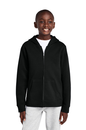 District ® Youth V.I.T. ™ Fleece Full-Zip Hoodie DT6102Y — Black